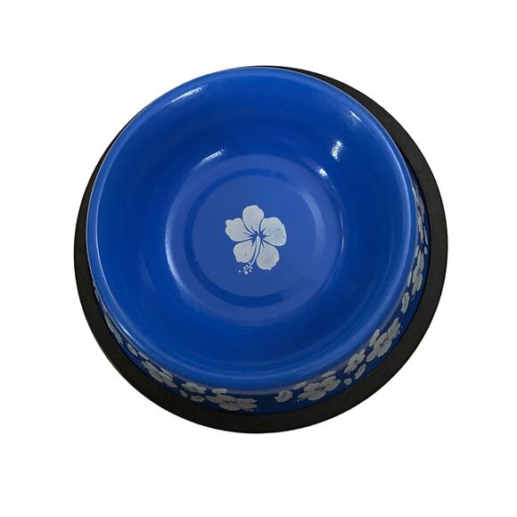 Blue Floral Pet Bowls- Set of Two Dog Cat Feeding Eating Pet Care Animal - Picture 2 of 5